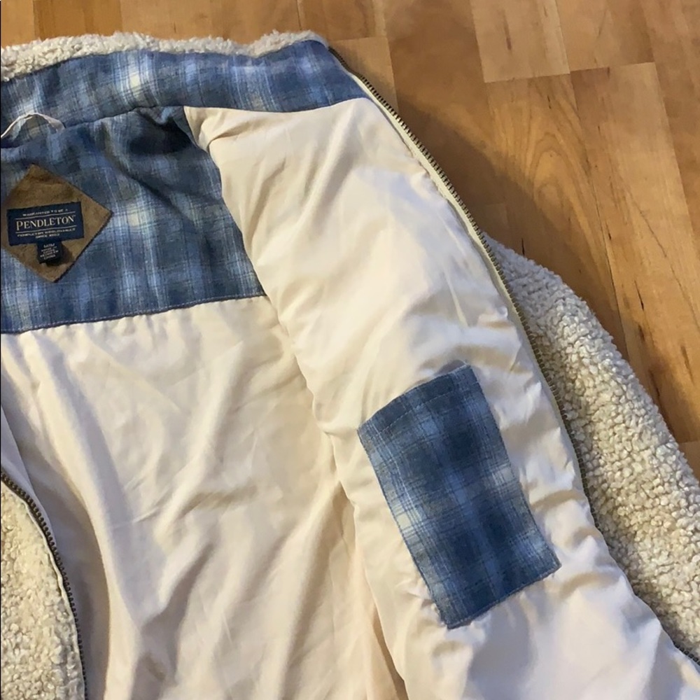 Pendleton Fuzzy Jacket Plaid Sherpa shearling look - Picture 3 of 5